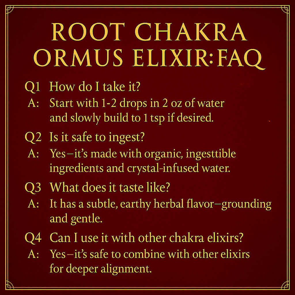 Root Chakra Ormus Elixir