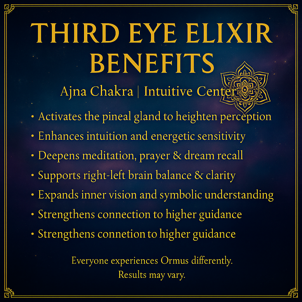 Third Eye Chakra Ormus Elixir